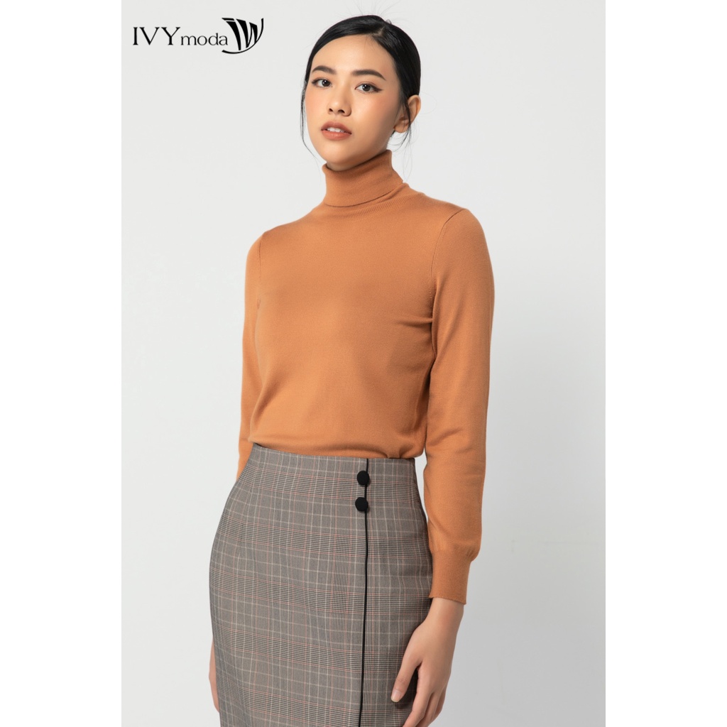 [NHẬP WABRTL5 GIẢM 10% TỐI ĐA 50K ĐH 250K ]Áo len nữ cổ lọ IVY moda MS 58P0075