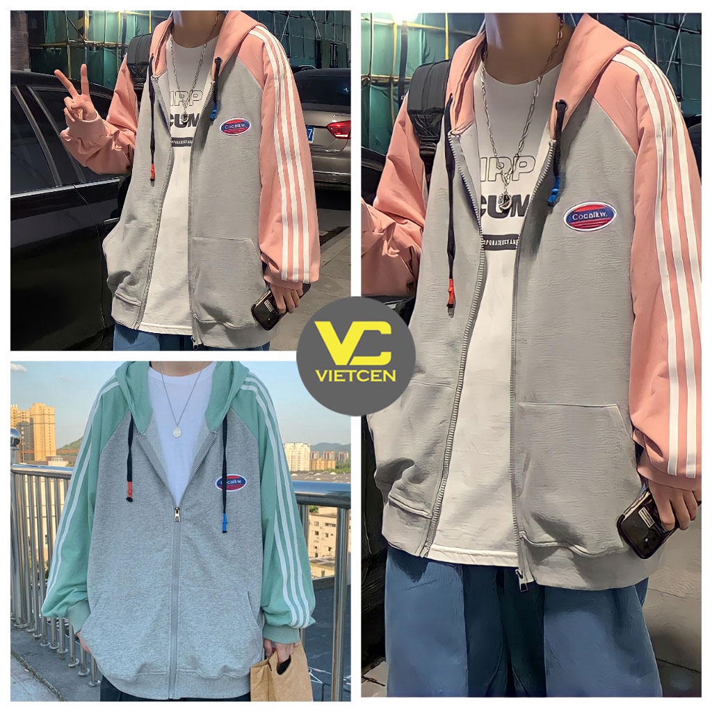 Áo khoác hoodie form rộng SOCVIEN áo khoác nỉ dây kéo trending_VIETCEN