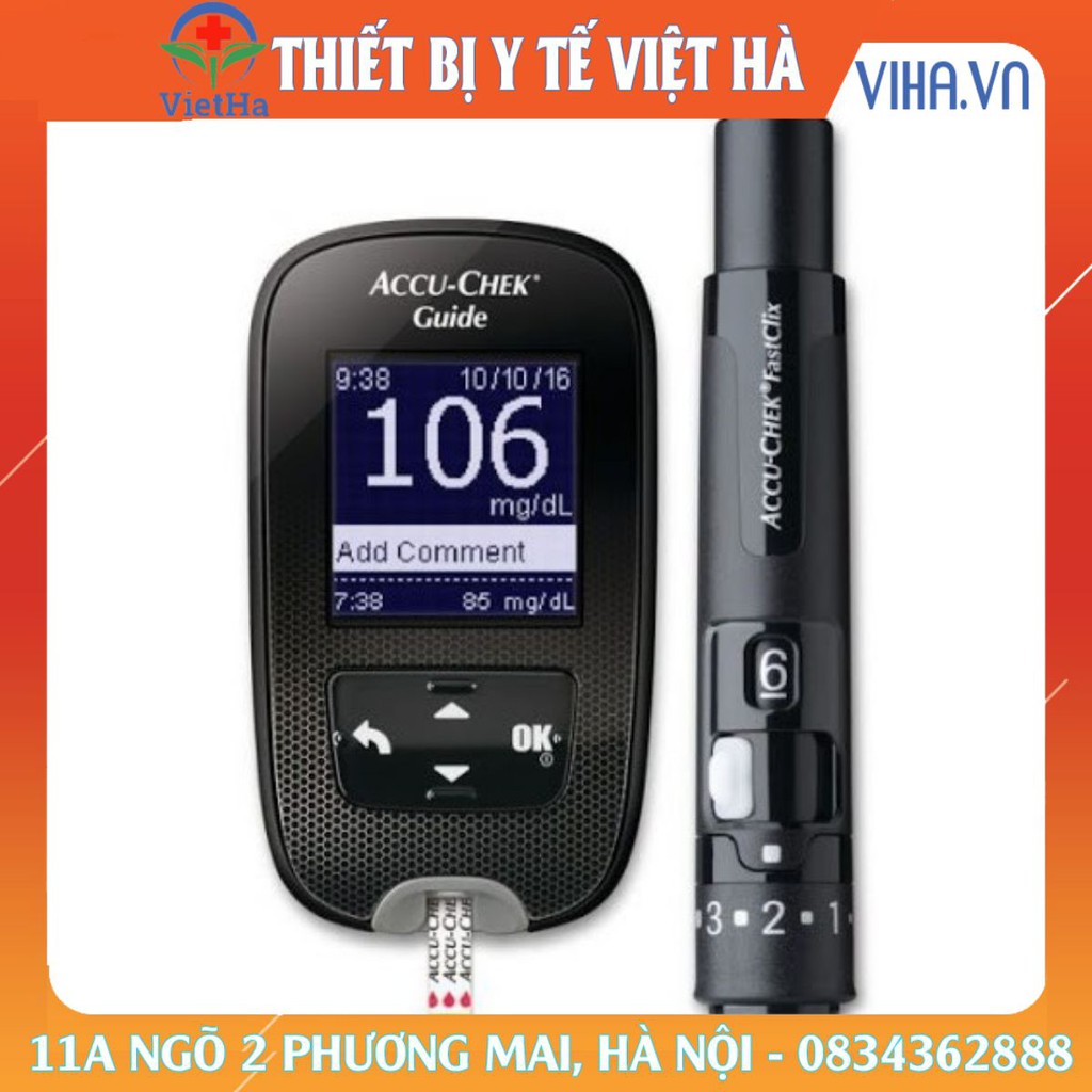 Máy đo đường huyết ACCUCHECK GUIDE nhập mỹ  tặng 25 que thử và 25 kim lấy máu