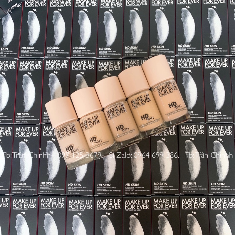 Đủ tone Y205, Y215, R210, Y218, Y225, R230 - Kem nền MAKE UP FOR EVER Skin HD Foundation 1N00, 1R02, 1Y04, 1N06, 1Y08