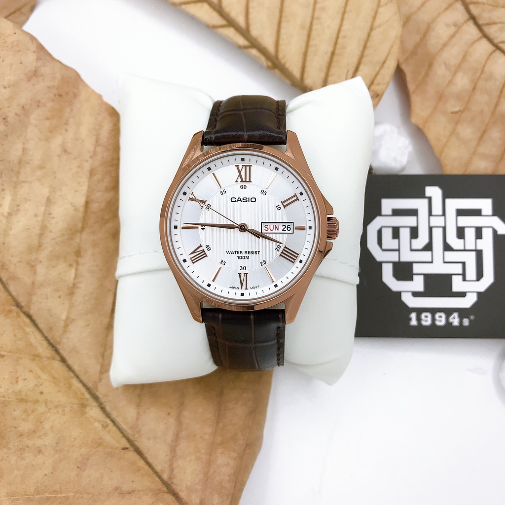 Đồng hồ nam Casio MTP-1384 / MTP-1384L-7A dây da thật chính hãng