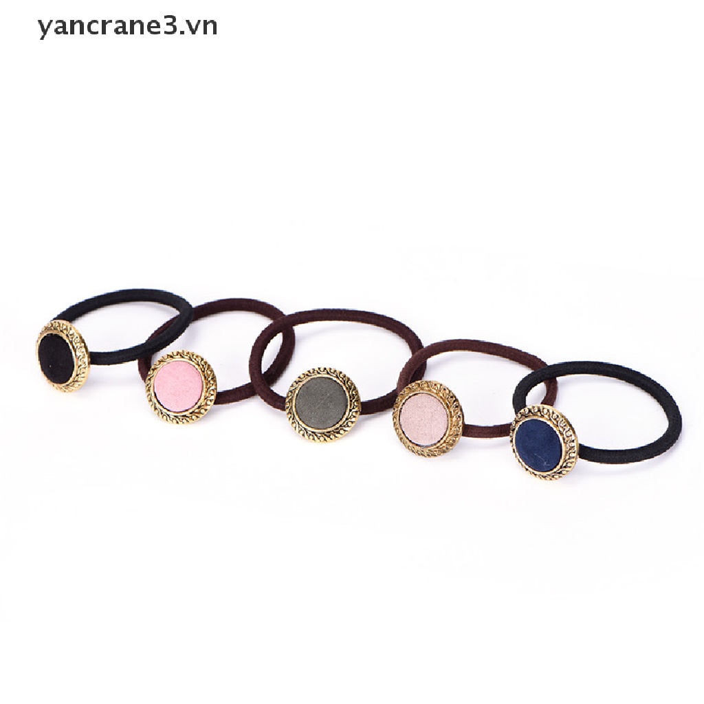 Băng Đô Cài Tóc Co Giãn Đính Nút Phong Cách Vintage Cho Nữ Hot {yancrane3.vn}
