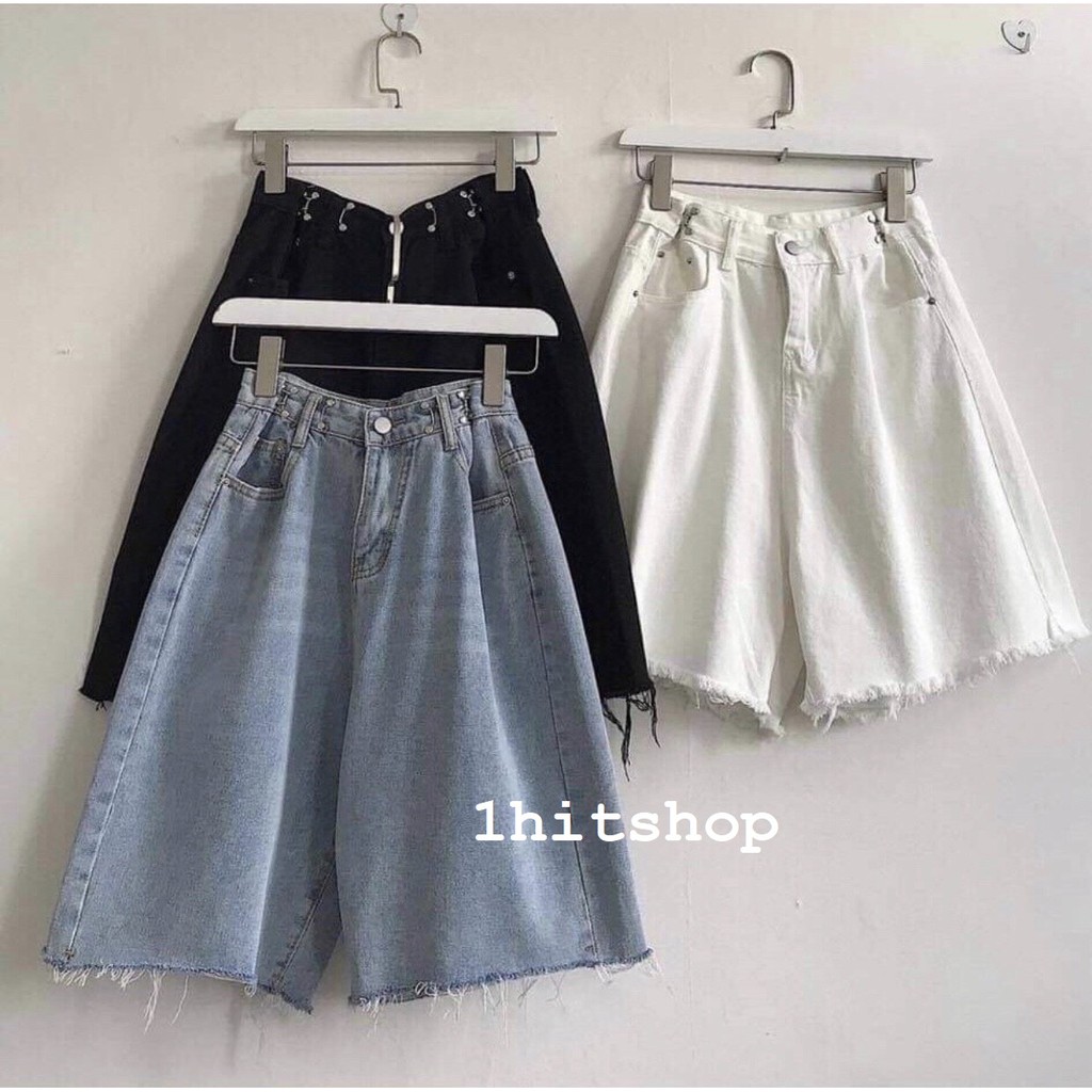 Quần Jean Ống Rộng SHORT GÀI EO Ulzzang Unisex 1hitshop