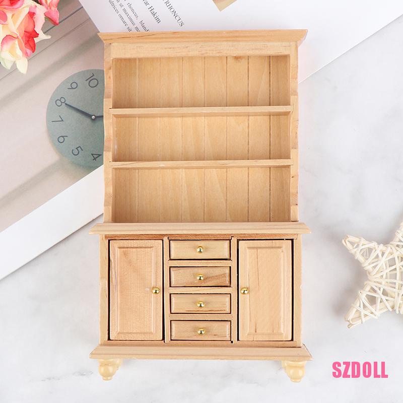Tủ Đựng Sách Bằng Gỗ Tỉ Lệ 1:12 Dành Cho Nhà Búp Bê SZDOLL6