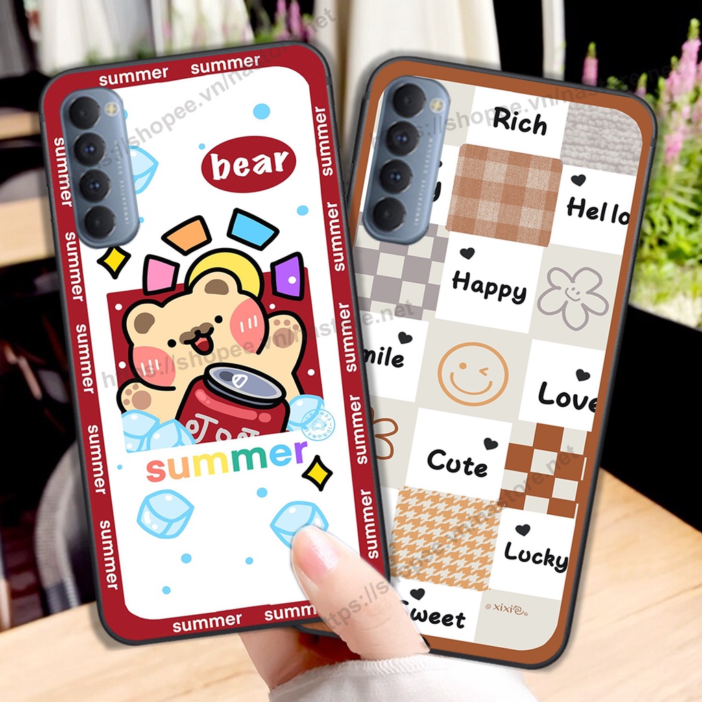Ốp lưng Oppo Reno3 / Reno3 Pro / Reno 3 trái tim hình gấu cute cá tính, giá rẻ, cực bền