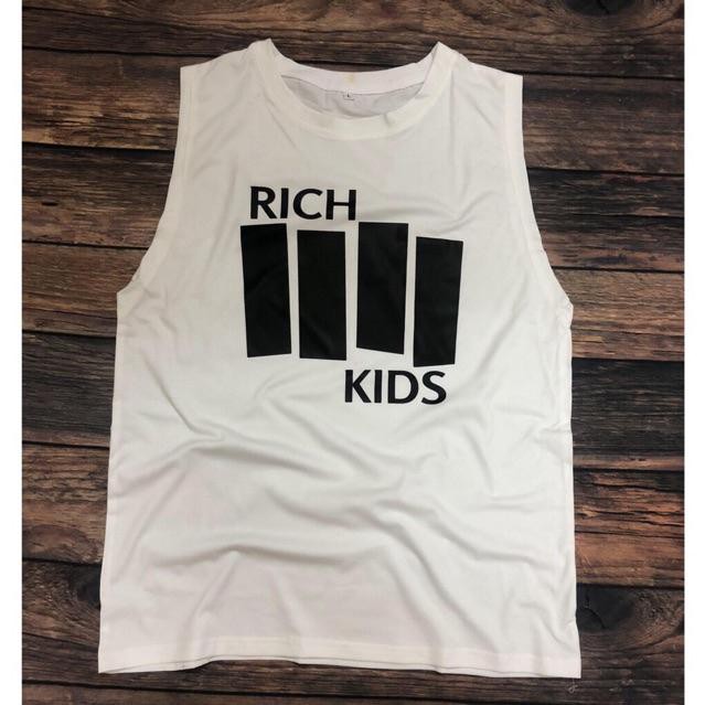 Áo thun ba lỗ tanktop rich kid chuẩn gym freesize dưới 72kg