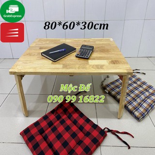Bàn Xếp Gỗ Cao Su 80x60cm Chân Gấp Gọn Cao Cấp Chống Thấm Nước Hàng Loại 1