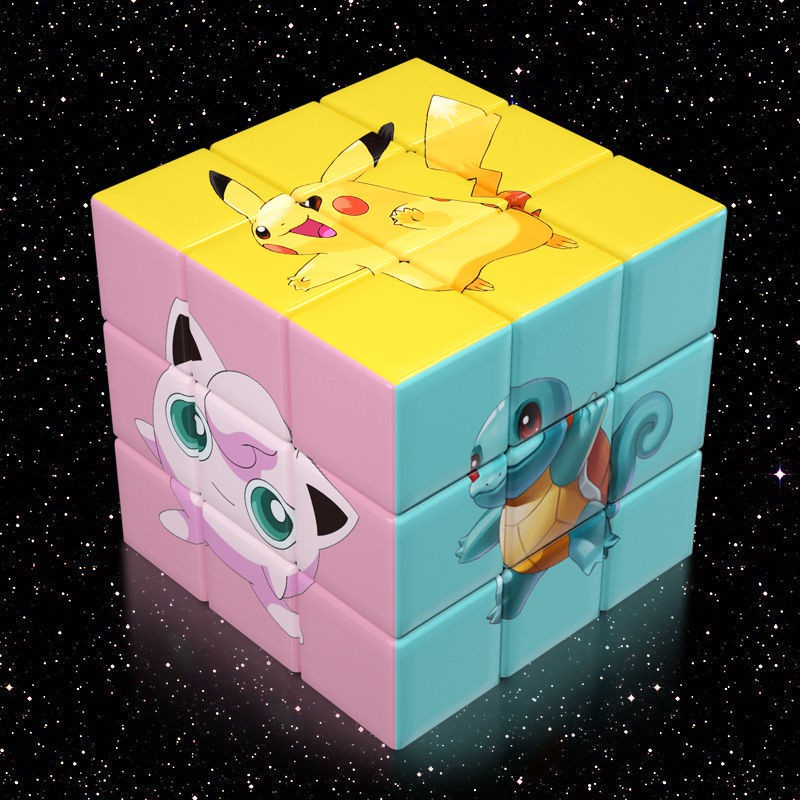 ●₪☽♛Rubik    và  3 5  3 đầuTrẻ em Khối lập phương Rubik Cậu bé xếp hình Pikachu