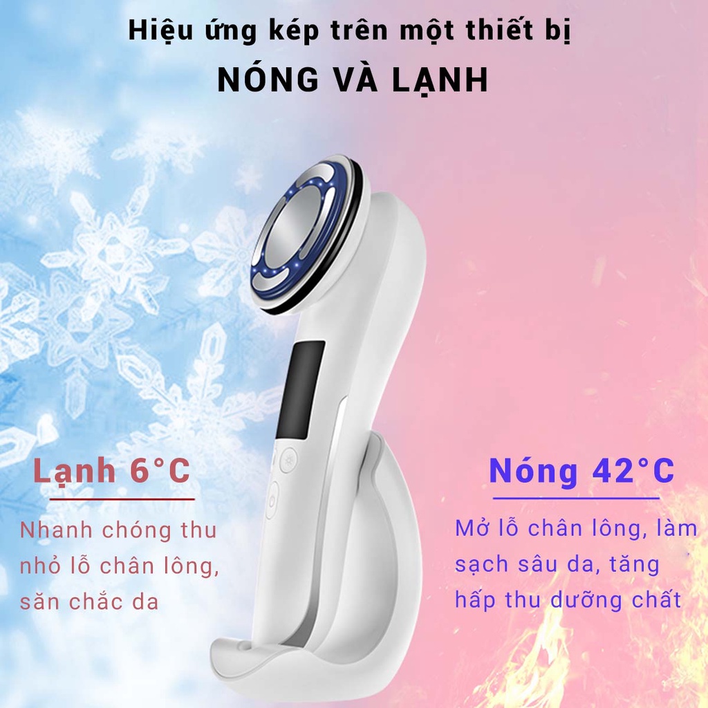 Máy Massage Mặt Cầm Tay C812 Anphaltech, Máy Điện Di Đẩy Tinh Chất Nóng Lạnh, Nâng Cơ Chăm Sóc Da Mặt Thế Hệ Mới 2022