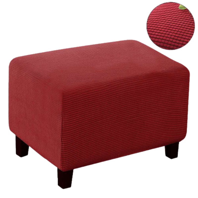 Rectangle Ottoman Cover Slipcover Stool Footrest Footstool Protector Non Skid
