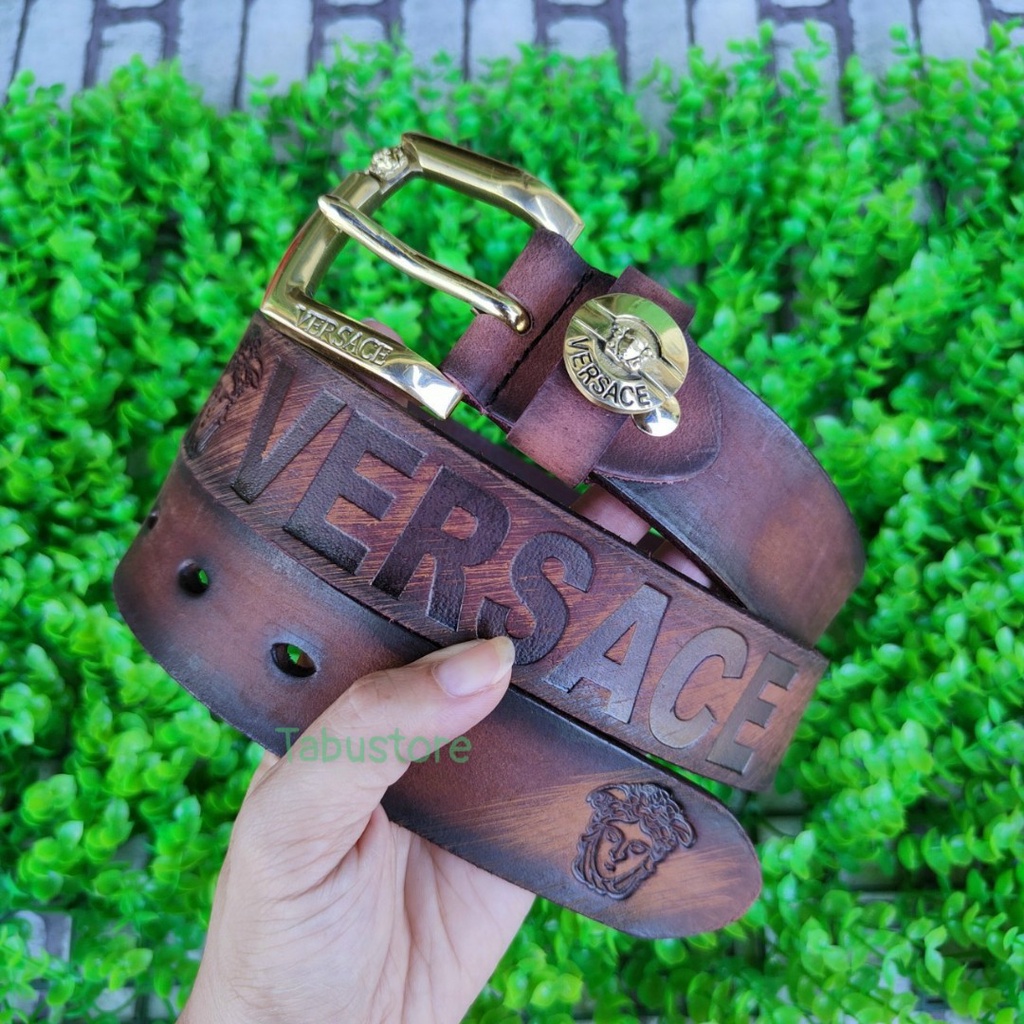 Thắt Lưng Nam Da Bò Sáp Hiệu- Da Thật Nguyên Tấm Đốt Không Cháy - Khóa Đồng và Đầu Hợp Kim Nguyên Khối