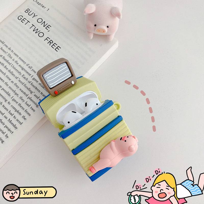 Vỏ Bảo Vệ Hộp Đựng Tai Nghe Airpods 1 / 2 / 3 Pro Hình Chú Heo Dễ Thương