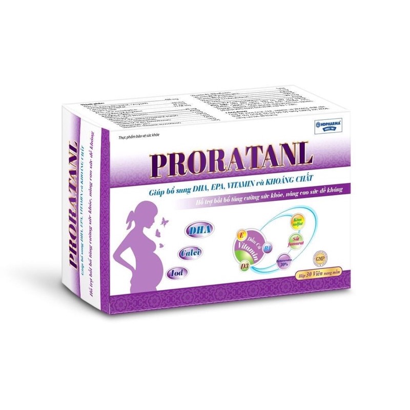 Viên bổ bà bầu Proratanl bổ sung sắt, acid folic, vitamin cho mọi phụ nữ mang thai và cho con bú 30 viên