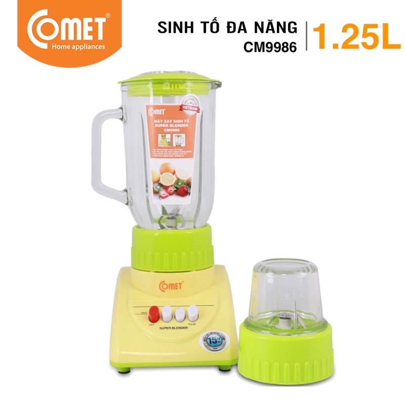 Máy xay sinh tố cối thủy tinh 1.25L 300W COMET - CM9986