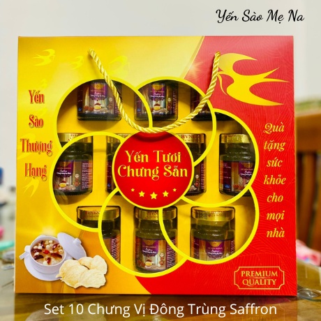 Set Quà Tặng 10 Hũ Yến Sào Hoàng Việt Chưng Sẵn