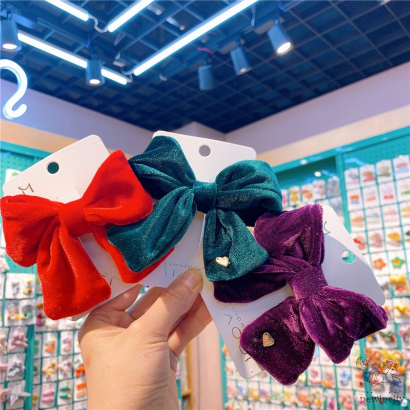 Kẹp Tóc Hai Mảnh Đính Nơ Dễ Thương Cho Bé Gái