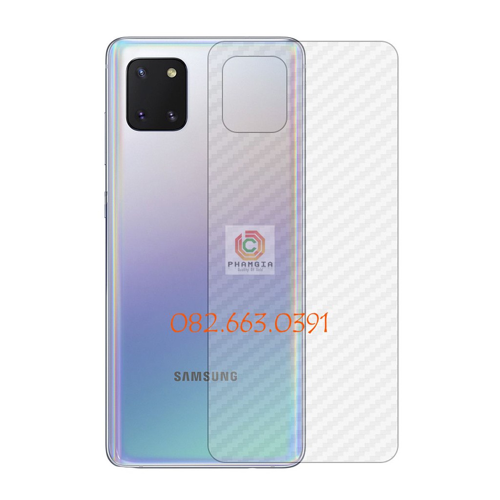 Miếng dán mặt lưng skin carbon Samsung Galaxy Note 10 Lite