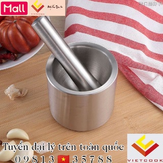 [VIETCOOK OFFICIAL] Bộ chày cối inox 304 cao cấp Vietcook cối inox 1, 2 lớp đủ size 10, 12, 14, 16, 18 cm