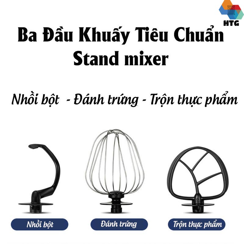 Máy nhào bột, đánh trứng, đánh bông kem, trộn thực phẩm làm bánh, chế biến nhà bếp đa năng để bàn thân vỏ kim loại