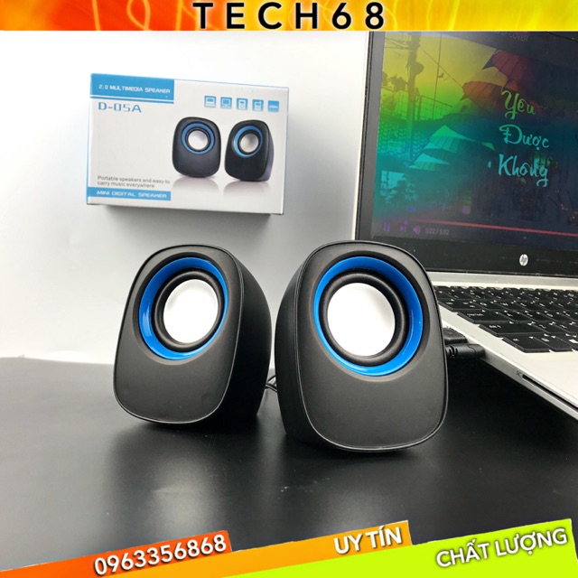 BỘ LOA MÁY TÍNH 2.0 CÓ DÂY D-05A JACK 3.5 MÀU SẮC ĐẸP MẮT SANG TRỌNG, ÂM BASS CỰC ĐỈNH, DÙNG ĐƯỢC CHO CẢ ĐIỆN THOẠI