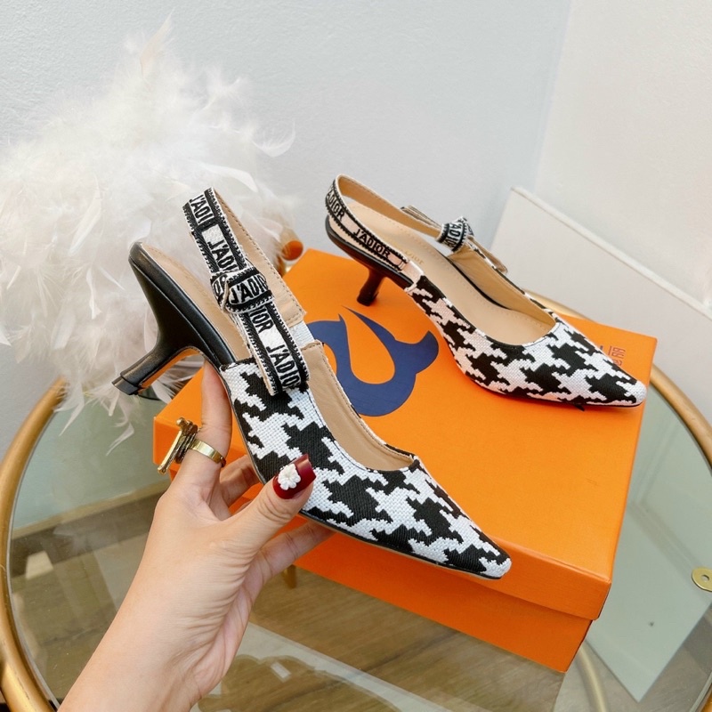 Giày cao gót, Guốc nữ vải gân 6p quai chữ fullbox, bill, túi giấy sz 35-38 quai chữ điệu