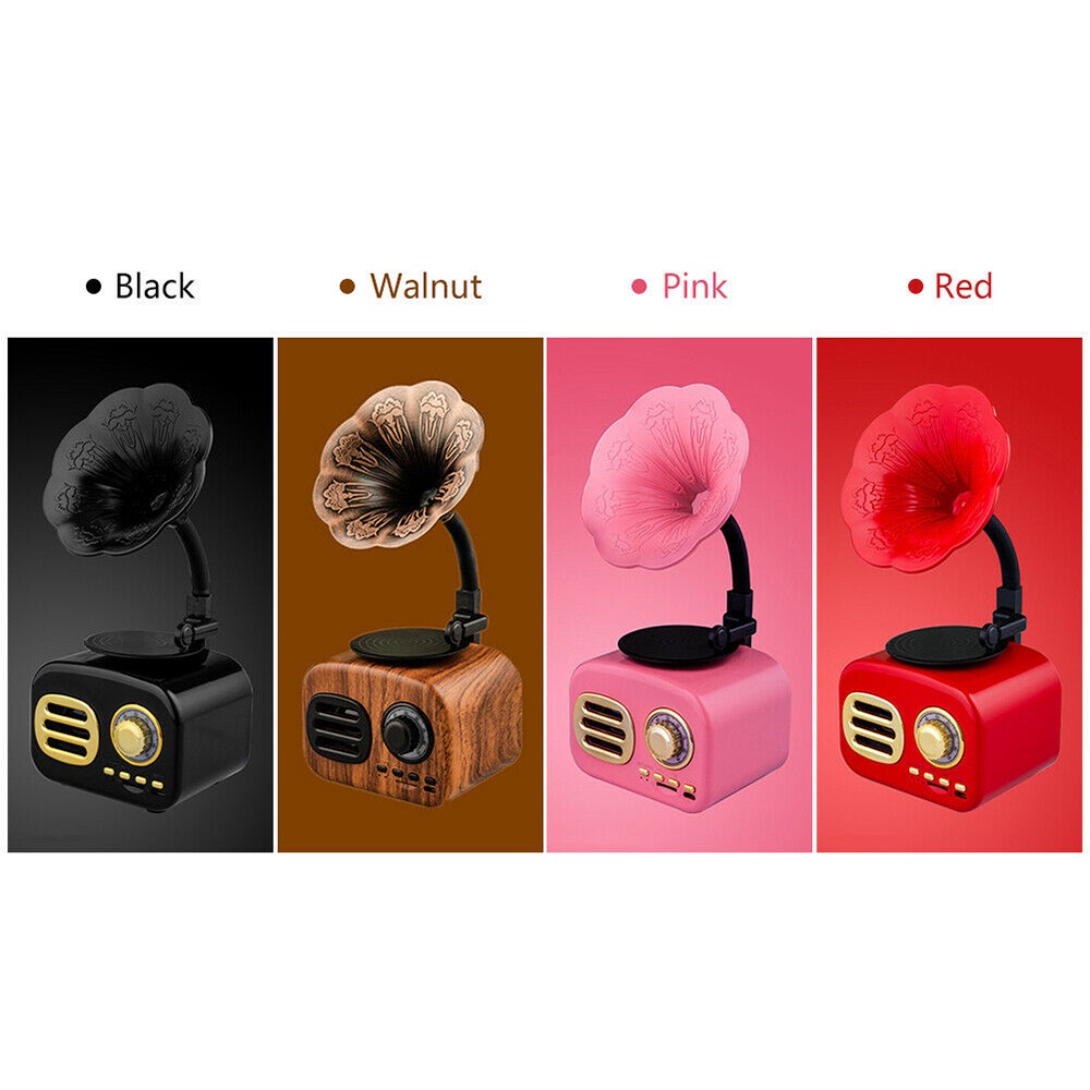 Loa Bluetooth Gỗ Cổ Điển Mini Loa Không Dây Loa Siêu Trầm Âm Nhạc Đài Phát Thanh TF Tương Lai