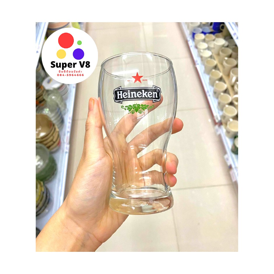 Kính Heineken Puffed Cheeks Premium Work Authentic 1 Ly bia hiếm
