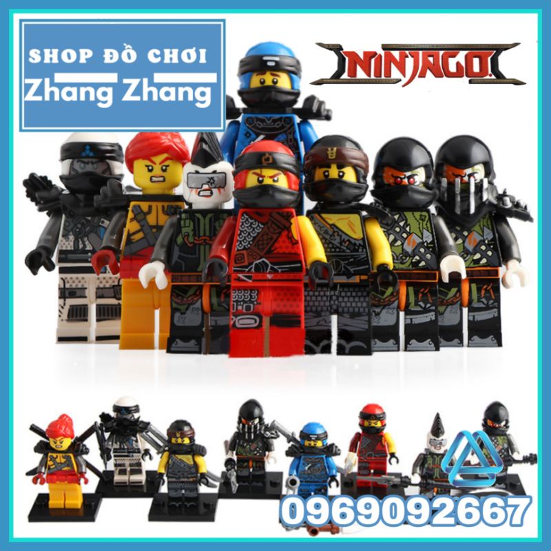 Xếp hình mô hình Ninjago Skylor - Jay - Jet Jack - Kai - Zane- Skullbreaker- Muzzle - Cole Minifigures Lele A017 024