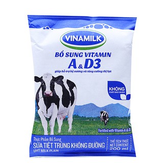 Thùng sữa túi có đường/không đường Vinamilk 48g* 220ml