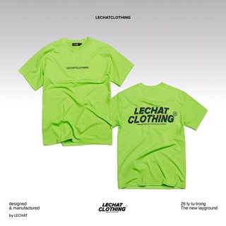 Áo thun phản quang chữ lechat màu xanh lá
