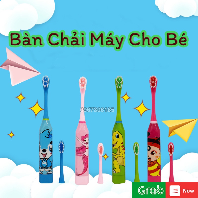 Bàn Chải Máy Cho Bé – Bàn Chải Điện Đánh Răng Tự Động Cho Bé Chạy Bằng Pin