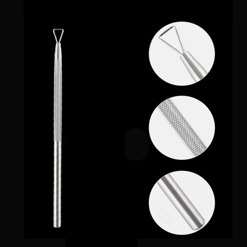 [Hàng mới về] Que đẩy loại bỏ sơn móng tay bằng thép không gỉ tiện lợi dễ sử dụng