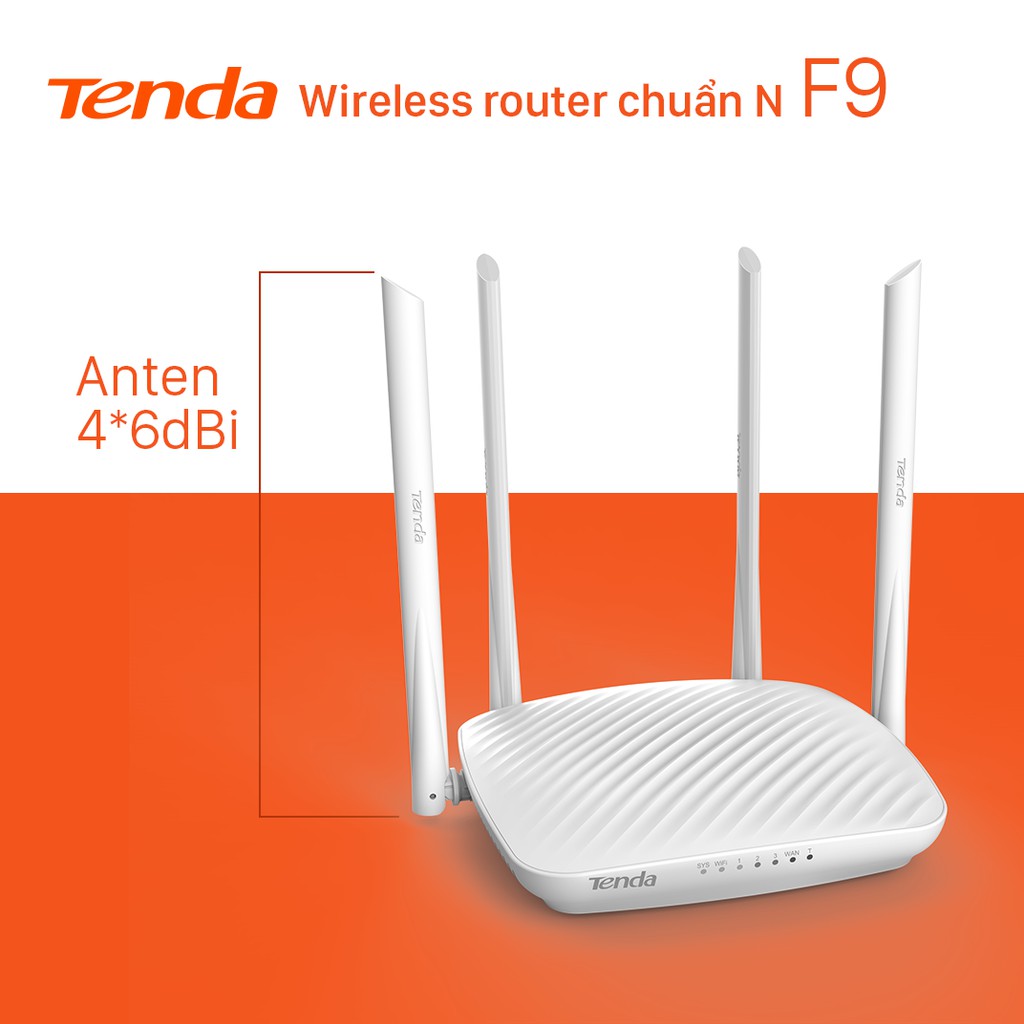 Tenda Thiết bị phát Wifi F9 Chuẩn N 600Mbps - Hãng phân phối chính thức