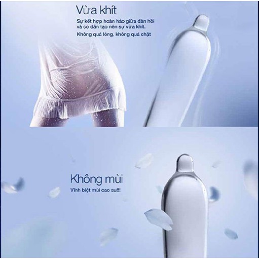 Bao cao su durex invisible extra thin, bao cao su loại siêu mỏng, ôm sát, cảm giác chân thật hộp 10 bao tặng hộp 3