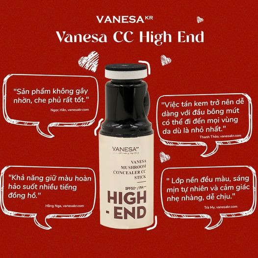 Kem nền dưỡng da CC high End, Kem nền che khuyết điểm Vanesa chính hãng Hàn Quốc