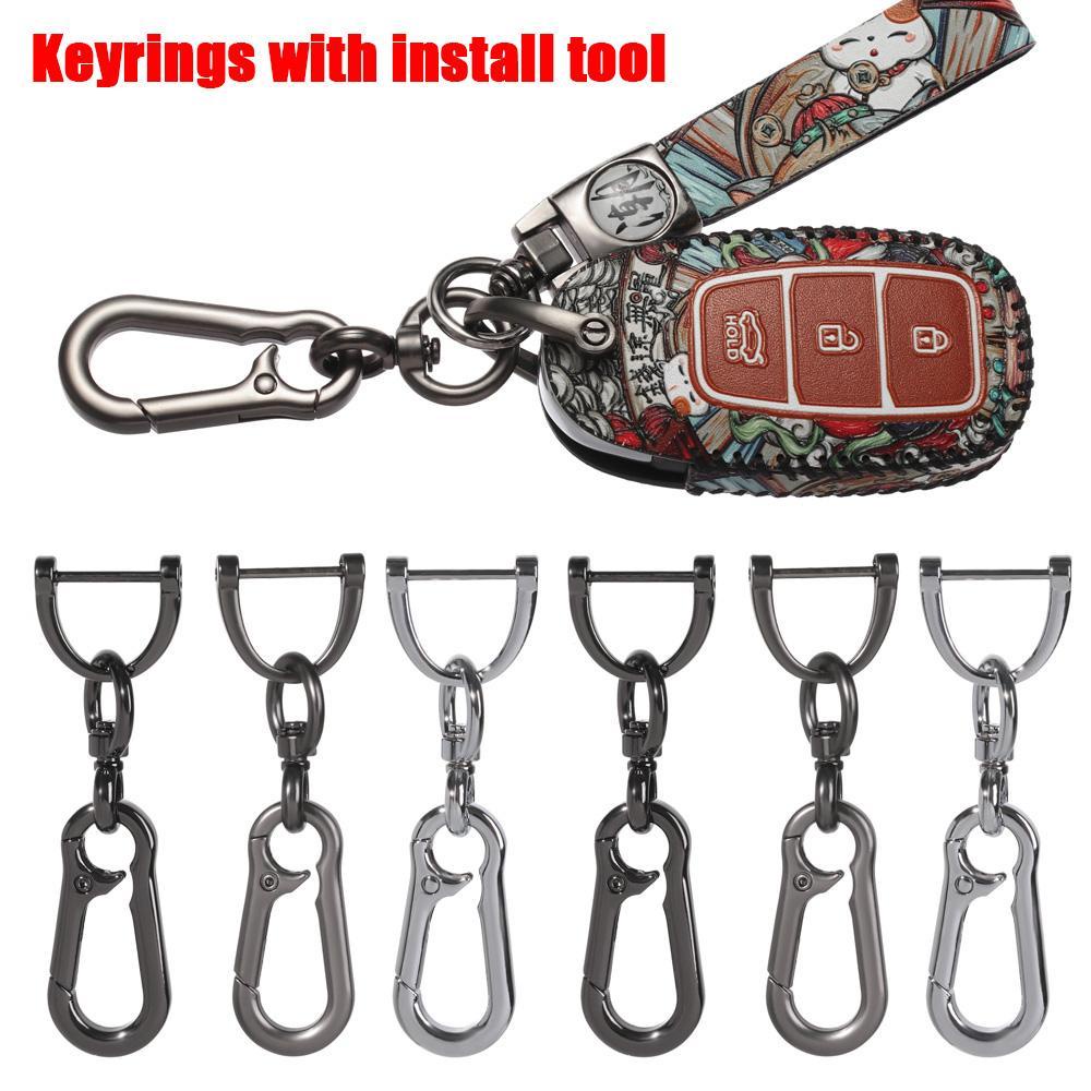 Móc Chìa Khóa Xe Hơi Bằng Da Có Thể Xoay 360 Độ Chống Thất Lạc SHOUKEY