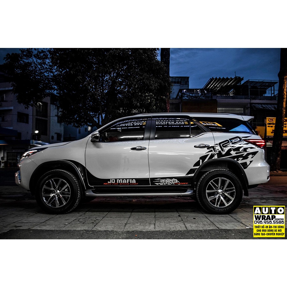 Tem họa tiết xe Fortuner Jo Mafia - Tem họa tiết ô tô Toyota, tem dán sườn xe thể thao
