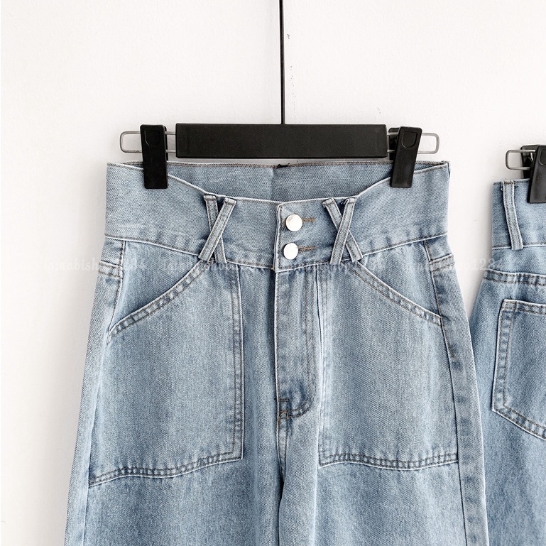 Quần Ống Suông Jean Nữ Cạp Cao - Nabishop1234 Mã 3162 (ẢNH THẬT) | BigBuy360 - bigbuy360.vn