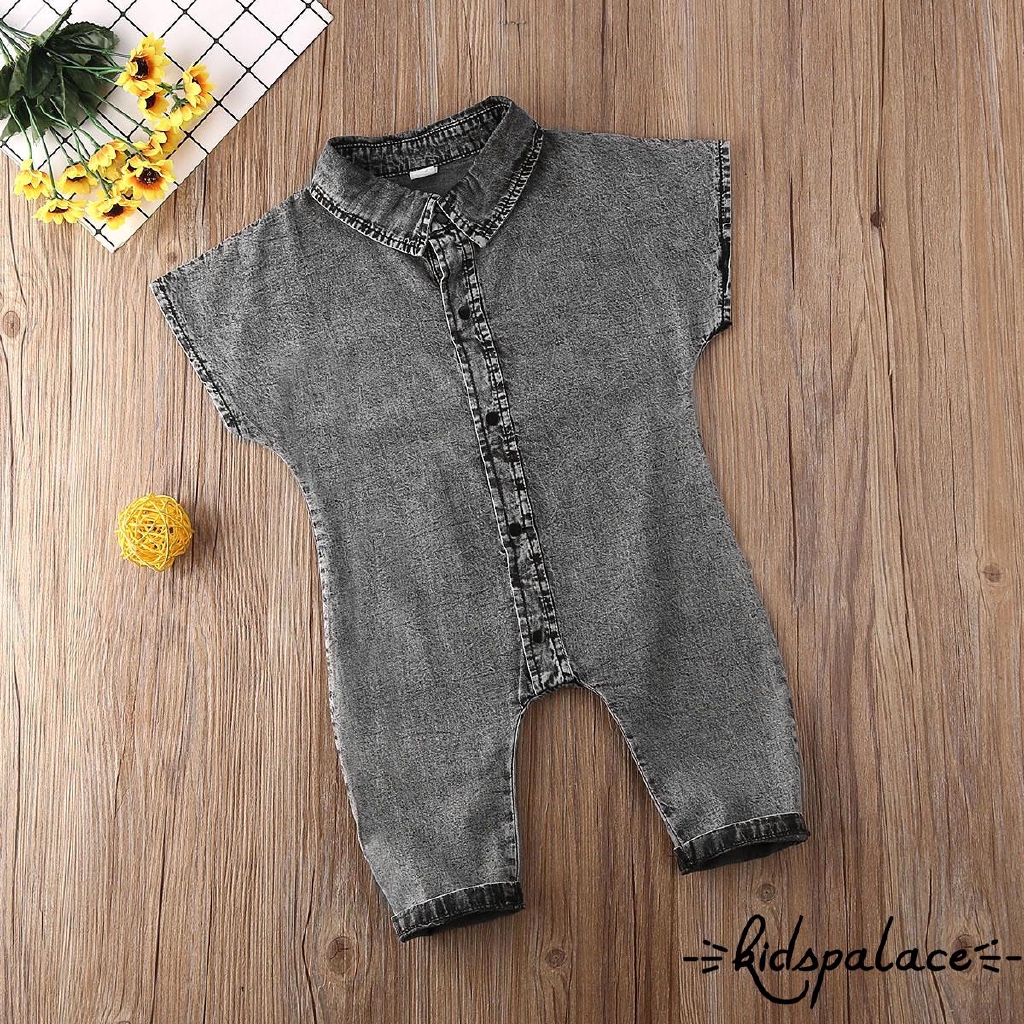 Bộ Áo Liền Quần Denim Cho Bé