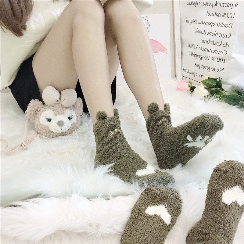 Vớ Ngủ Giữ Ấm Cho Nữ Hình Tai Thỏ