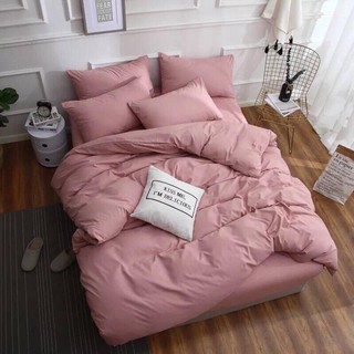 Full Set Bộ Drap Giường Chần Bông Full Hồng Cotton Phối Màu M6*2M-M8*2M