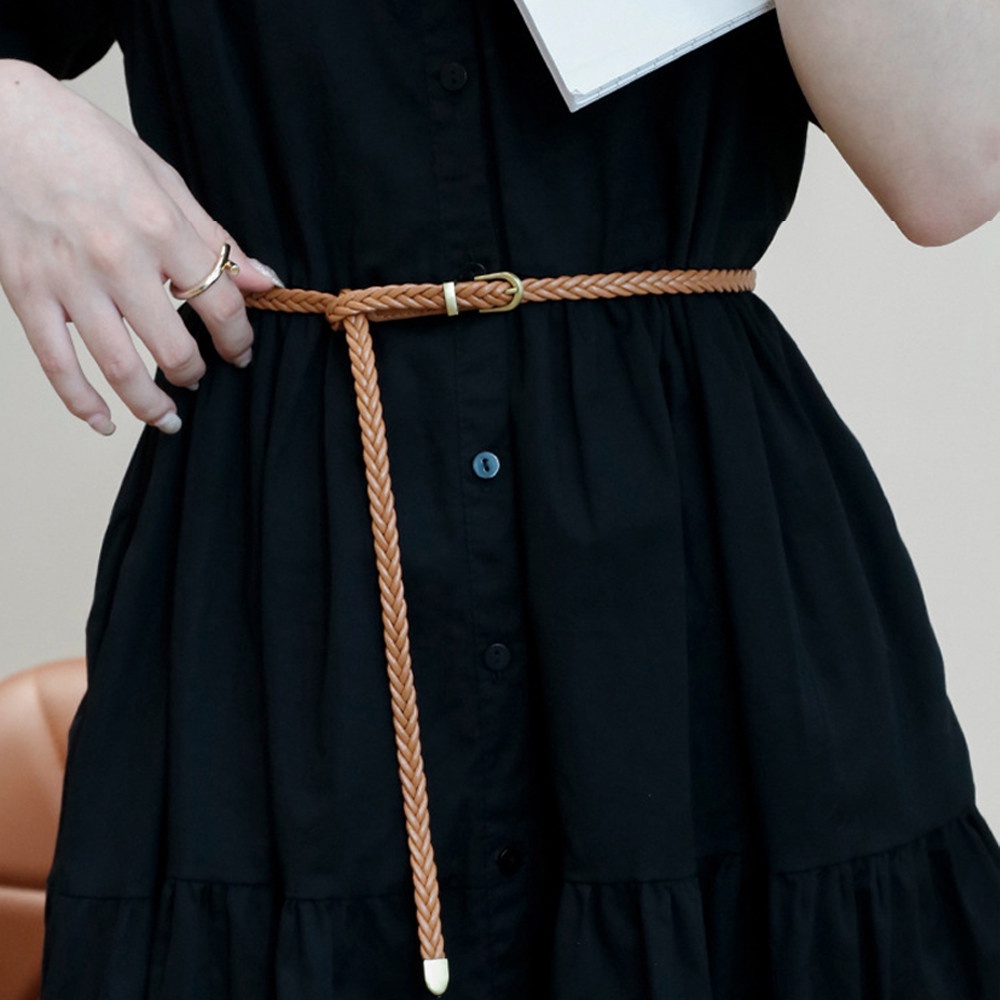 SmileFairyCC【COD &amp; Hàng Có Sẵn】Thắt Lưng Dệt Co Giãn Màu Trơn Phong Cách Ins Đơn Giản Phù Hợp Cho Nữ