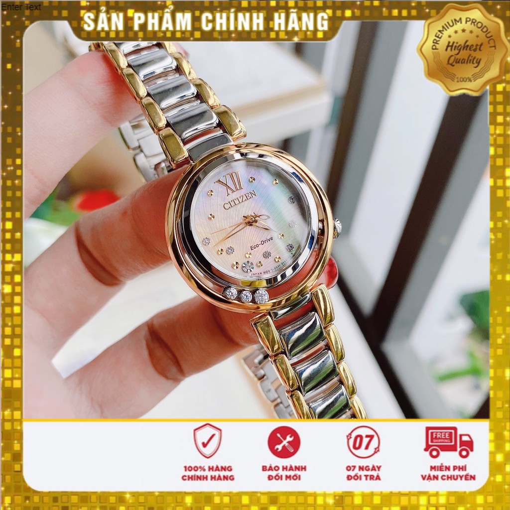 [INBOX TRẢ GIÁ] Đồng hồ nữ chính hãng Citizen Sunrise EM0324-58D - Máy pin năng lượng ánh sáng - Kính Sapphire