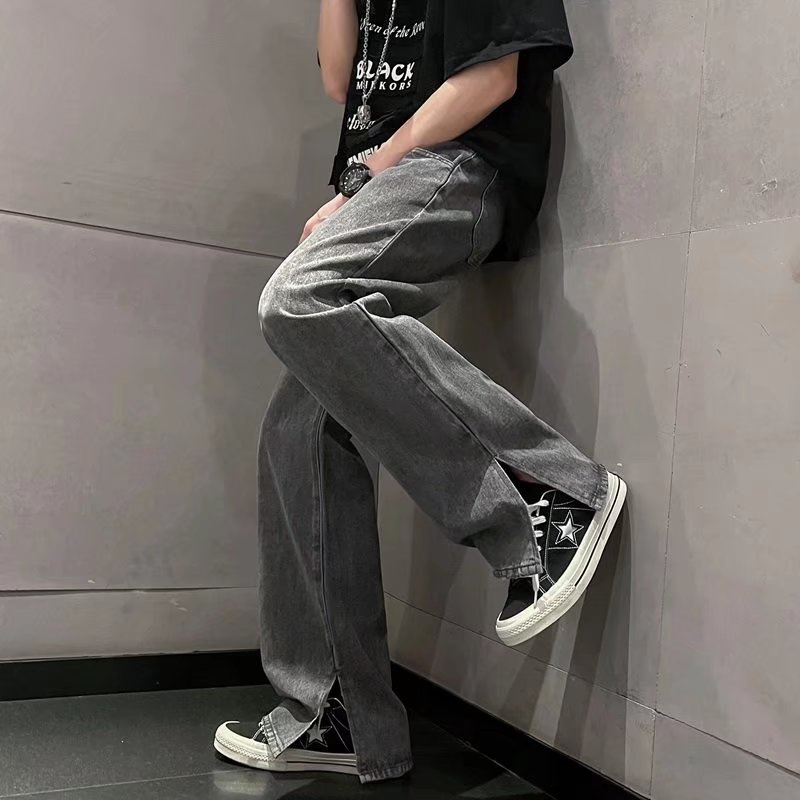 Quần jean dài dáng suông rộng phong cách thời trang hàn quốc cho nam giới quần jean nam cotton bigsize simple dây kéo fashion quần ống suông thời trang phong cách hàn quốc from rộng
