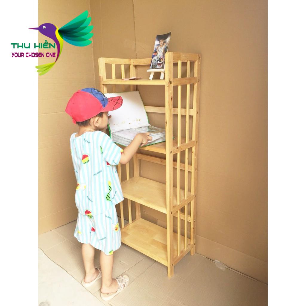 Kệ Sách Gỗ Tự Nhiên 4 Tầng Rộng 40cm - TVT's Shop