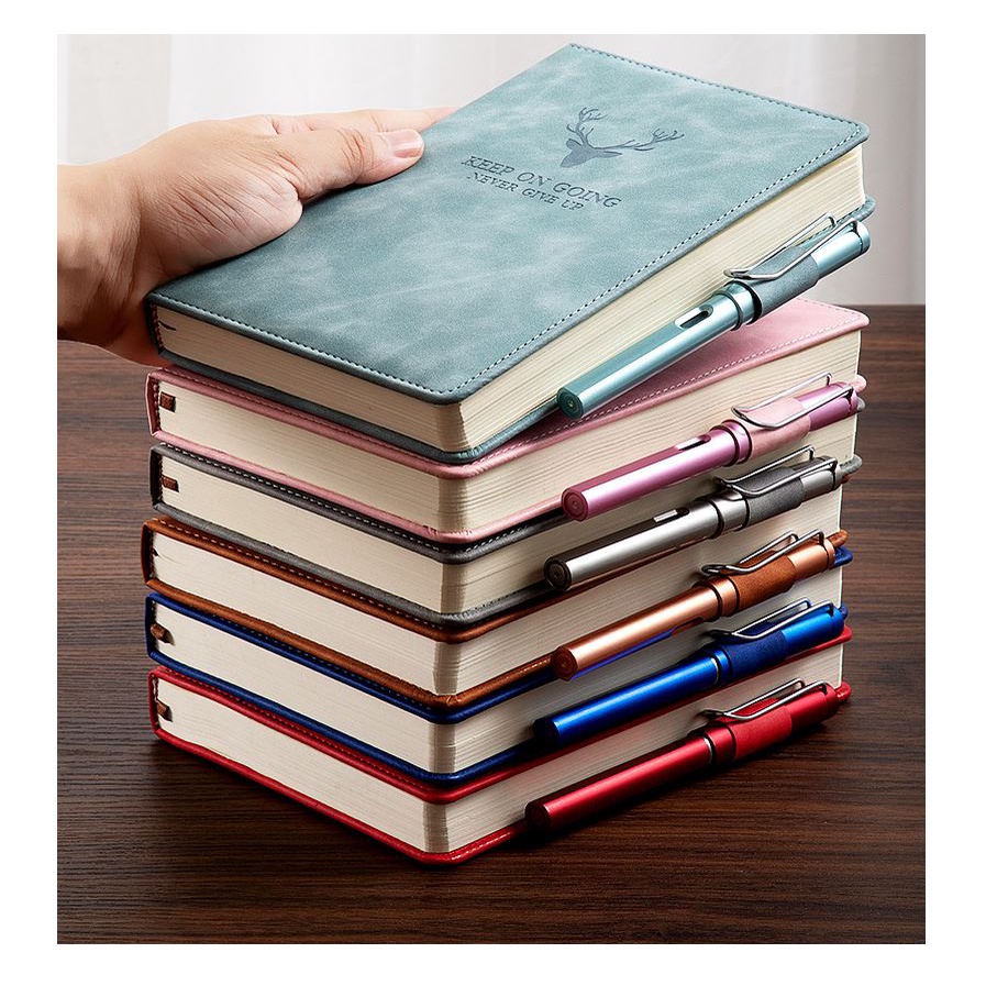 Sổ tay bìa Da PU A5 360 trang sừng hươu sang trọng cao cấp (ko kèm bút)