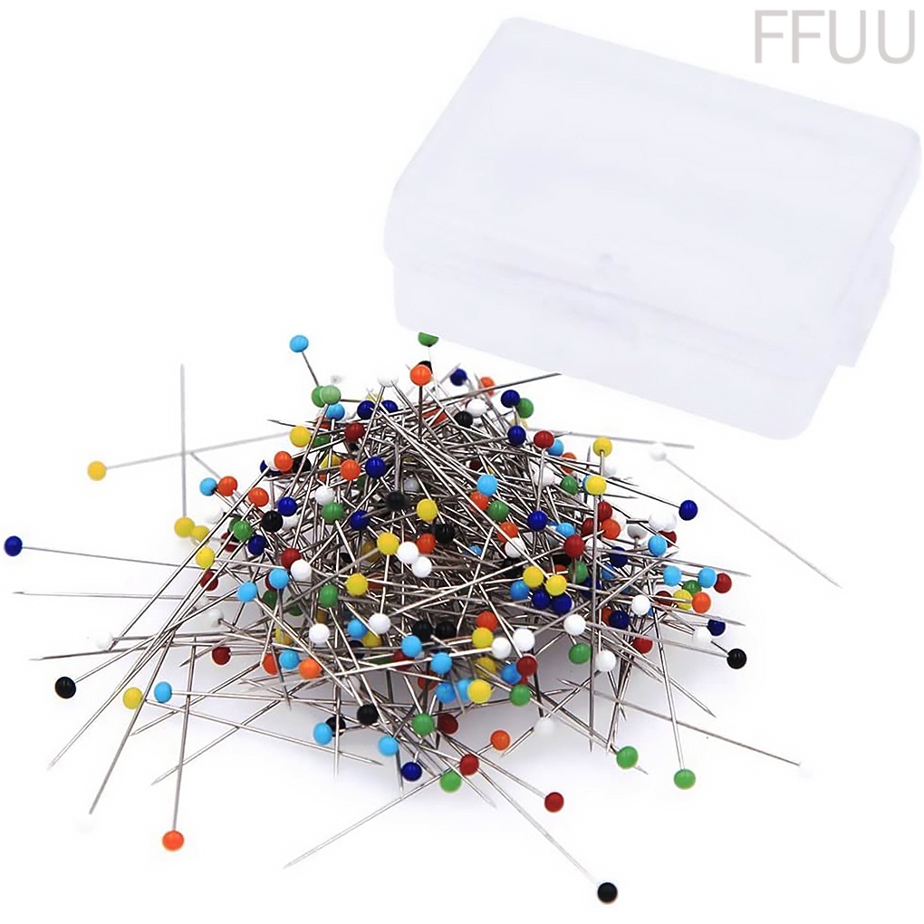 Set 250 kim ghim đầu tròn nhiều màu sắc dùng trong may vá Diy