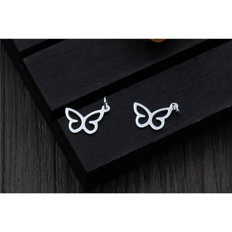 Mặt Dây Chuyền Bạc 925 Hình Bướm Nhỏ Xinh Làm Trang Sức Thủ Công DIY