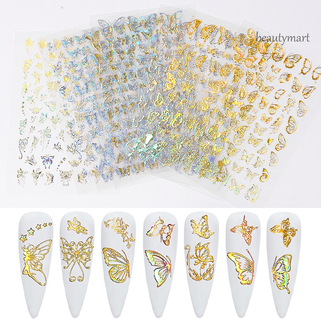 [Hàng mới về] Nhãn dán trang trí móng tay hình bươm bướm dễ thương DIY