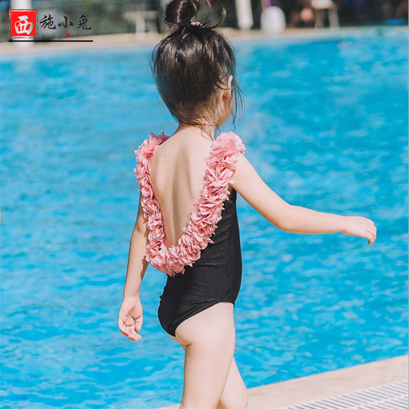 Đồ Bơi In Hoa Hở Lưng Xinh Xắn Cho Bé Gái 1-5 Tuổi
